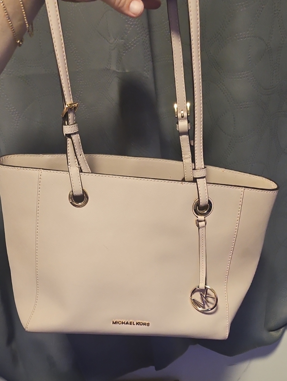 Michael Kors Light Pink Leather Tote with Gold Hardware